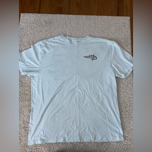 Men's 2Xl Light Blue Reel Life Short Sleeve Tee - Picture 1 of 7